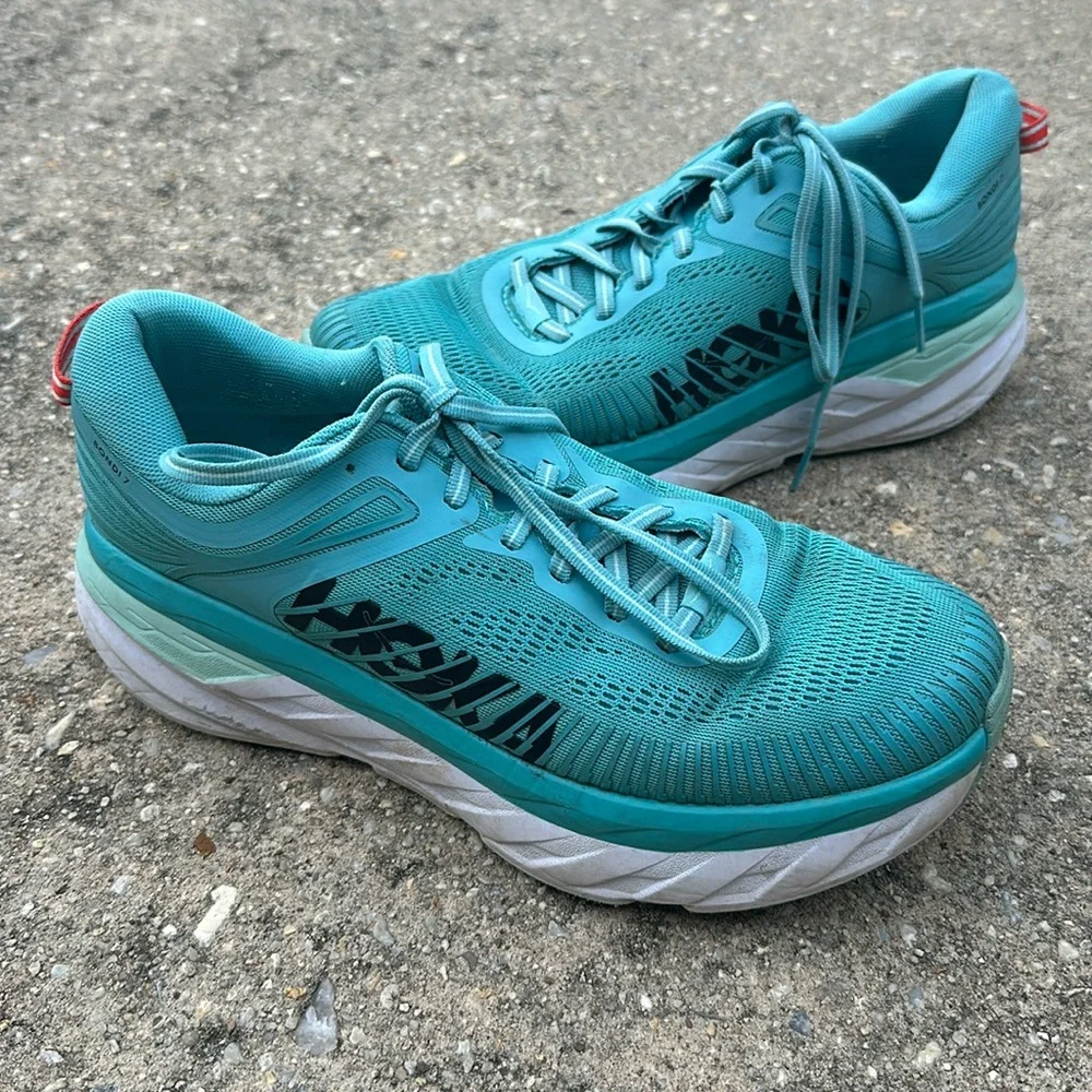 Hoka Teal Athletic Running Shoes - Picture 2 of 8